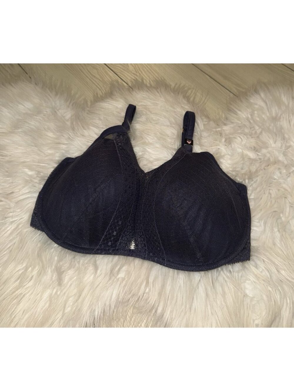 Incredible By Victorias Secret Plunge Bra Lightly Lined Lace Womens 34DDD Blue